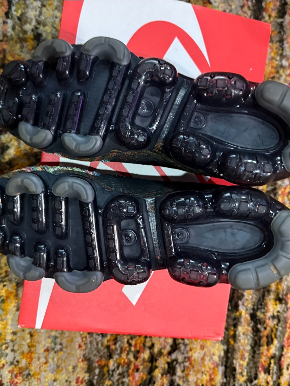 Nike Vapormax Black Multicolor Flyknit Slip-On Sneakers - Picture 6 of 7